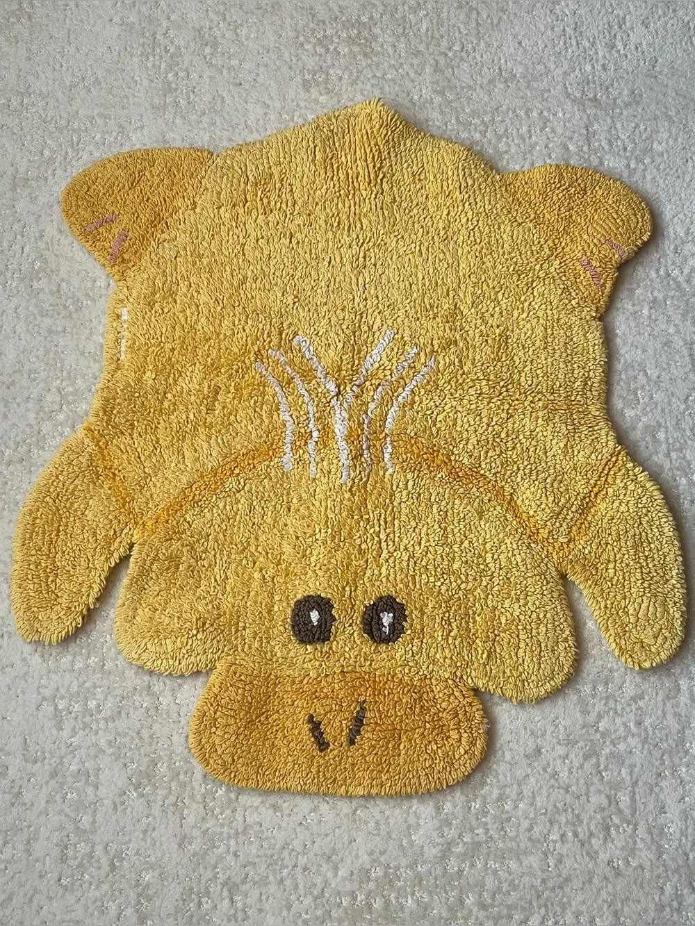 Vintage Cotton Chenille Hippo Bath Rug